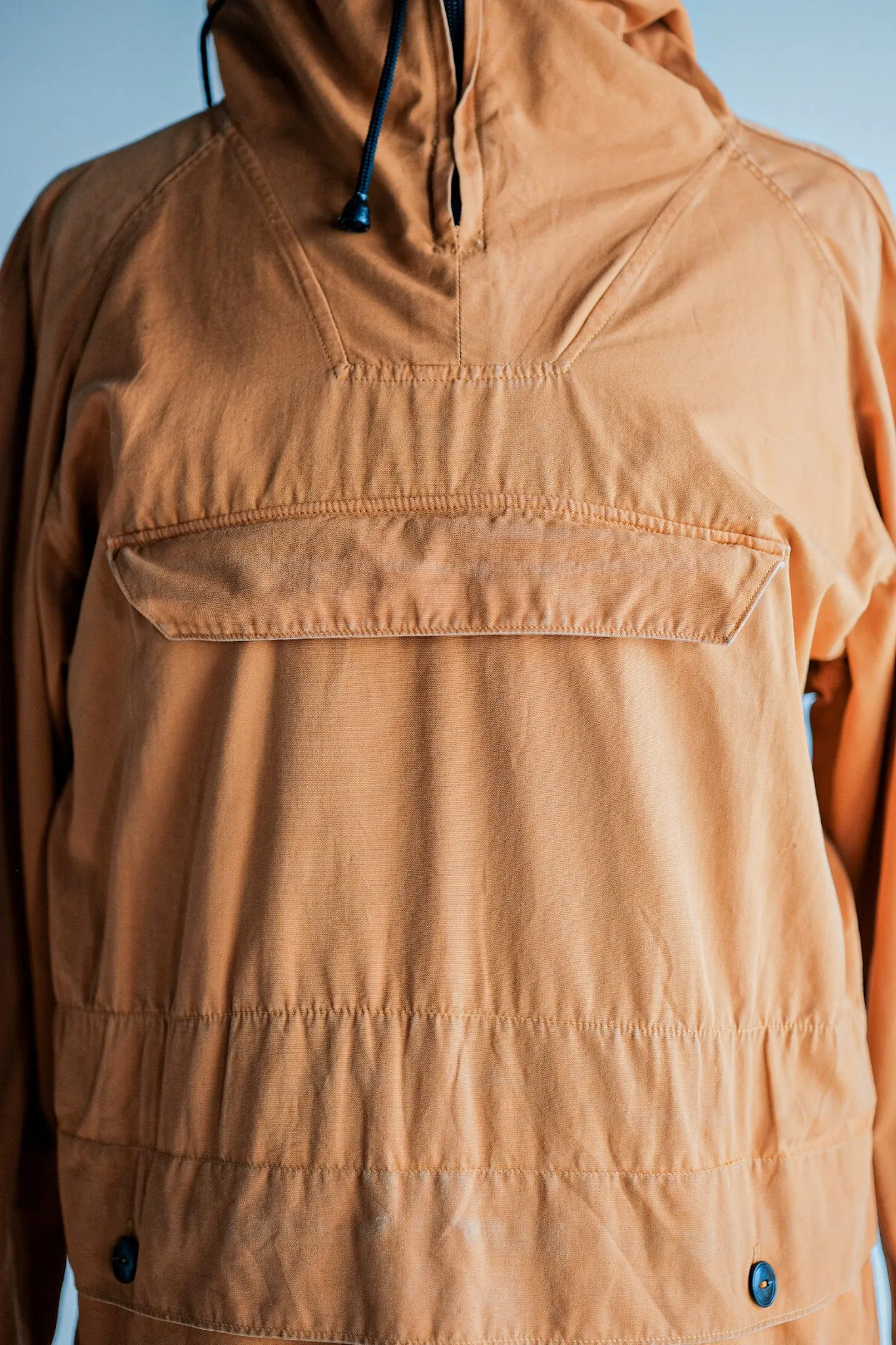 [~ 70's] Europe vintage orange coton smock
