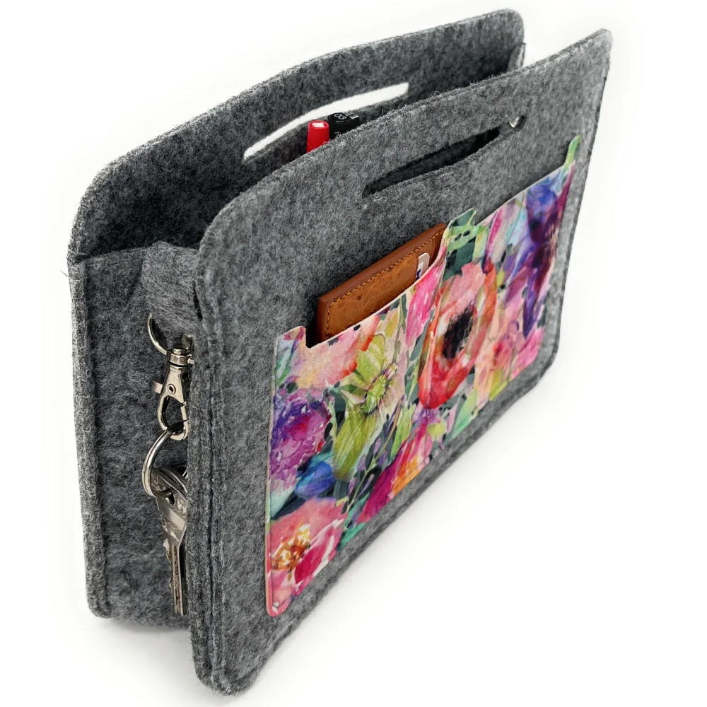 Accessoires femme | Organiseur en feutrine écologique imprimée FLORA