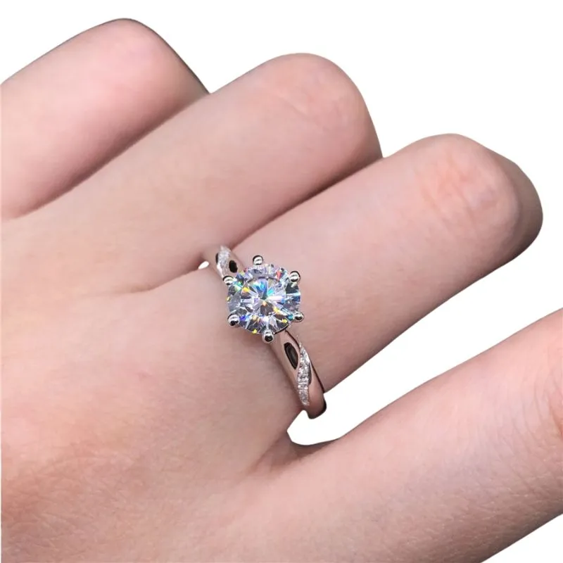 Bague Année 50 Or Blanc Diamant Vintage