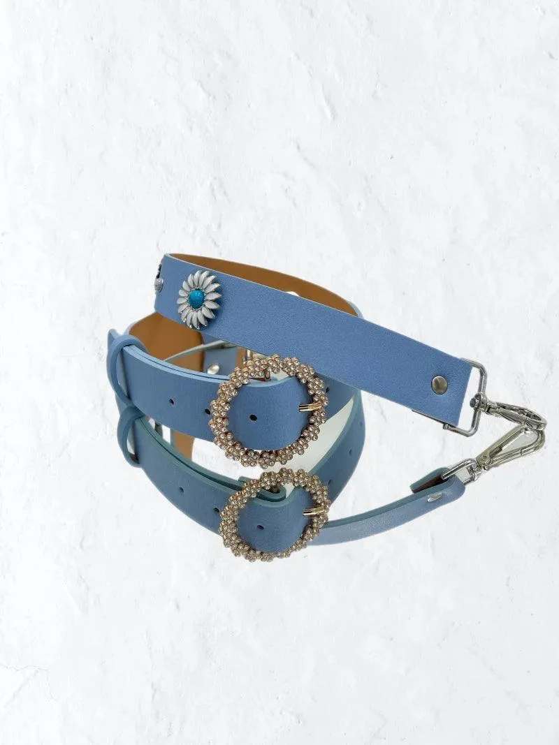 Bandoulière bleu ciel upcyclée - Hillside