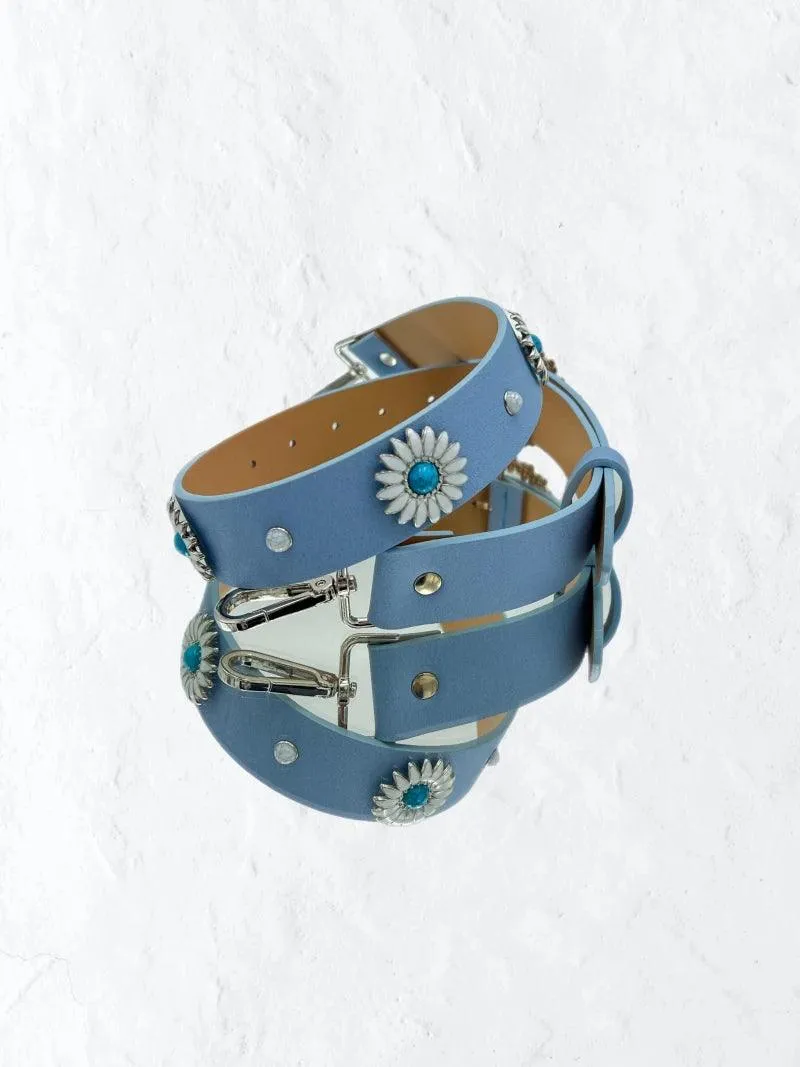 Bandoulière bleu ciel upcyclée - Hillside