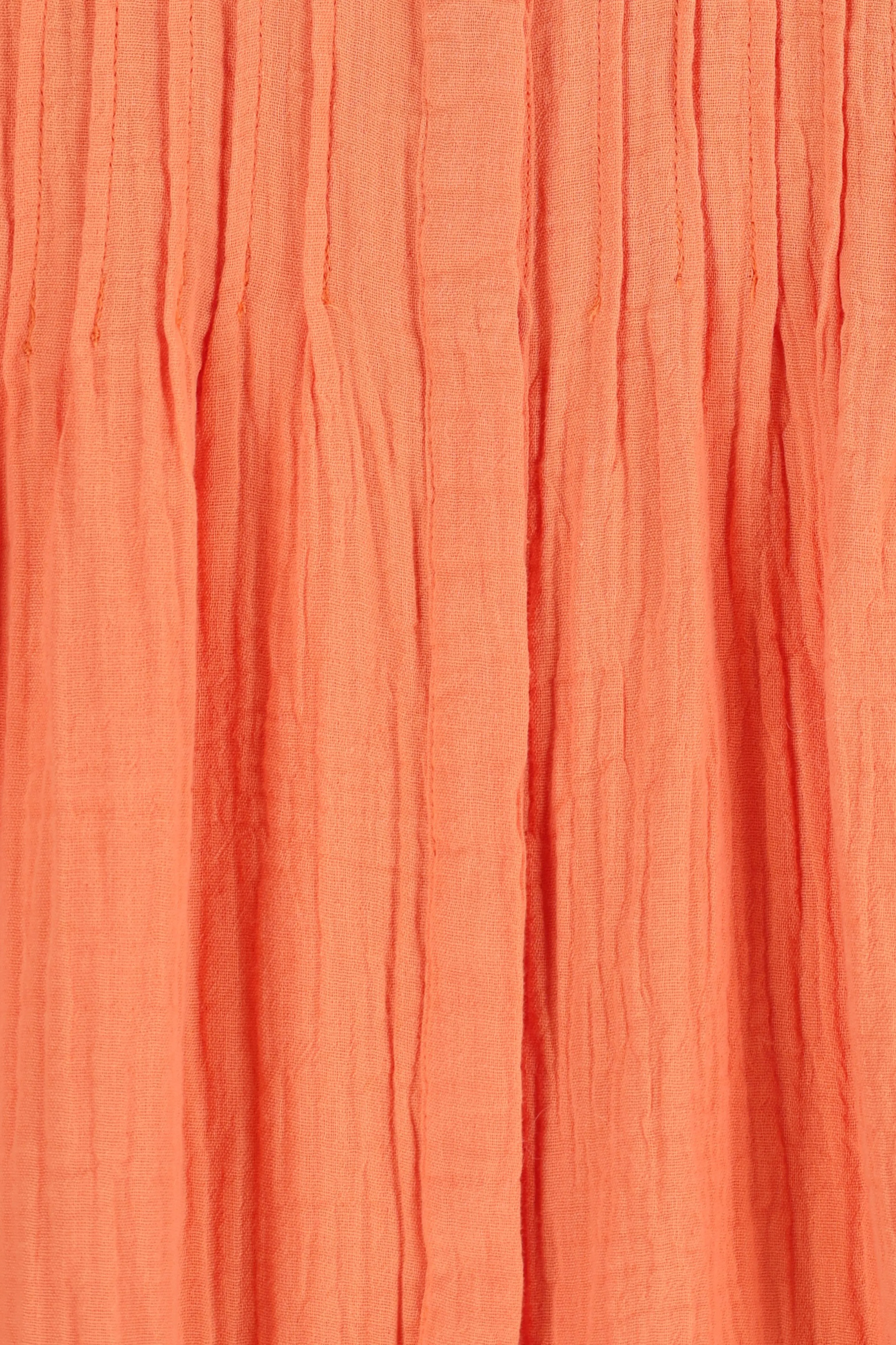 Blouse avec détails nervurés - orange