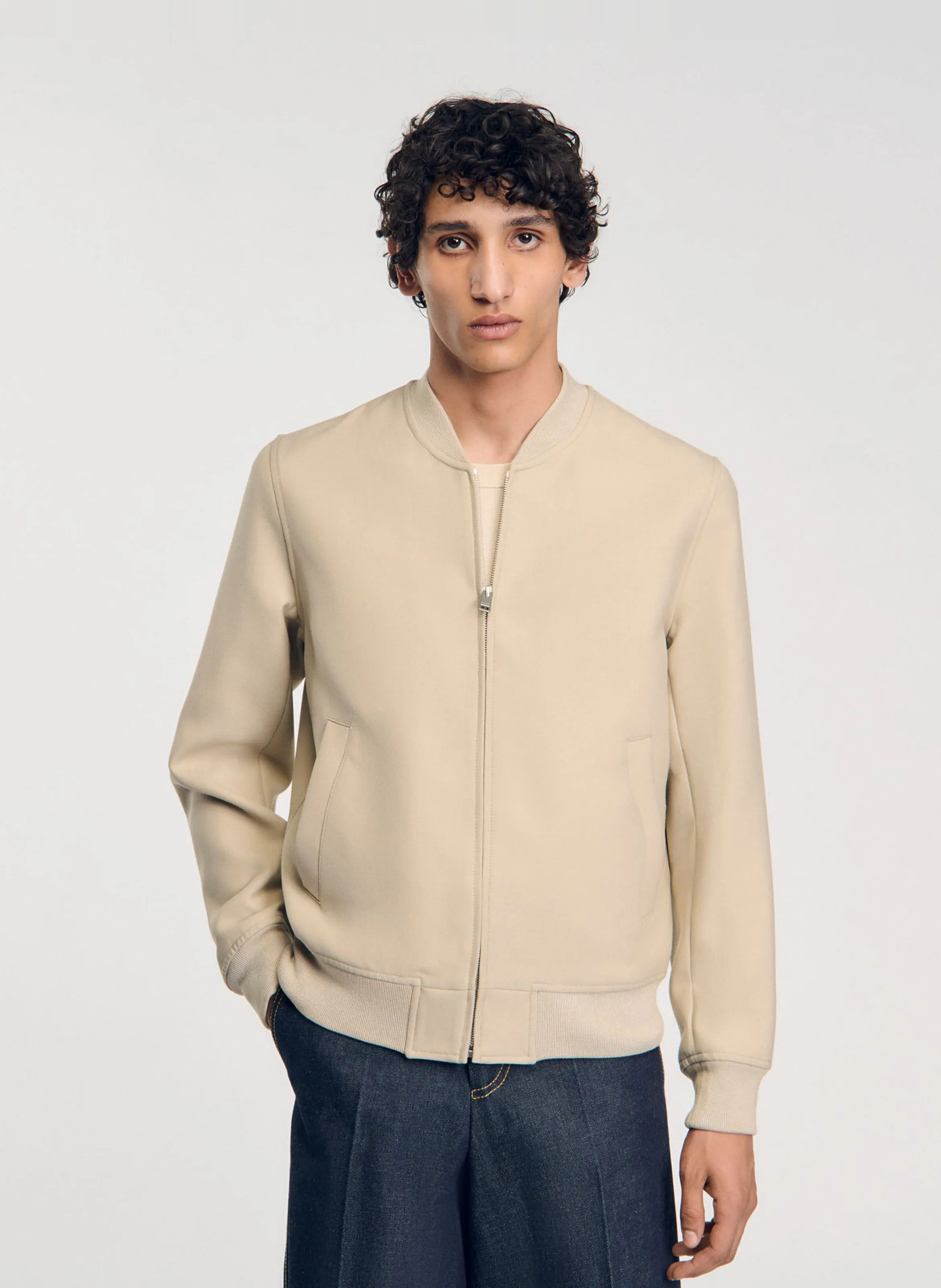 BLOUSON COL TEDDY - SANDRO pour HOMME | Printemps
