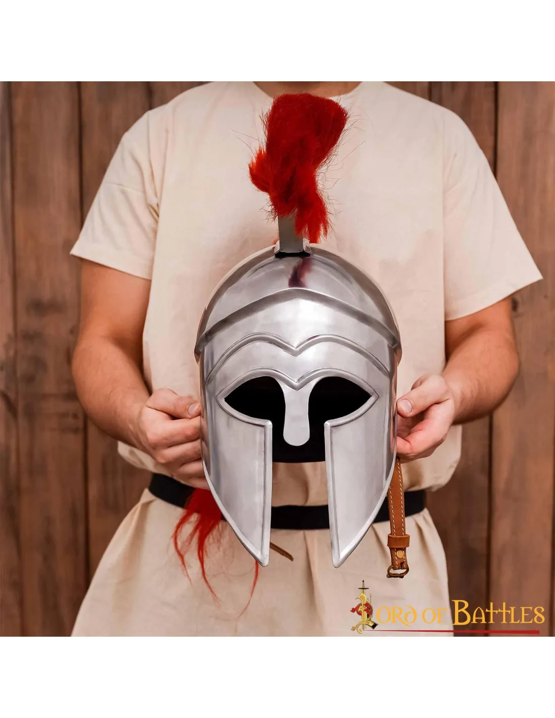 Casque corinthien grec avec panache rouge ⚔️ Boutique Épées