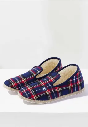 Charentaises Tartan Marine bleu - Le Slip Français - Marques de France