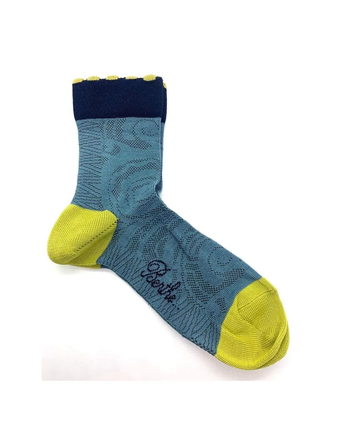 Chaussettes Berthe aux grands pieds BAG21F.4 Lagon/Jaune