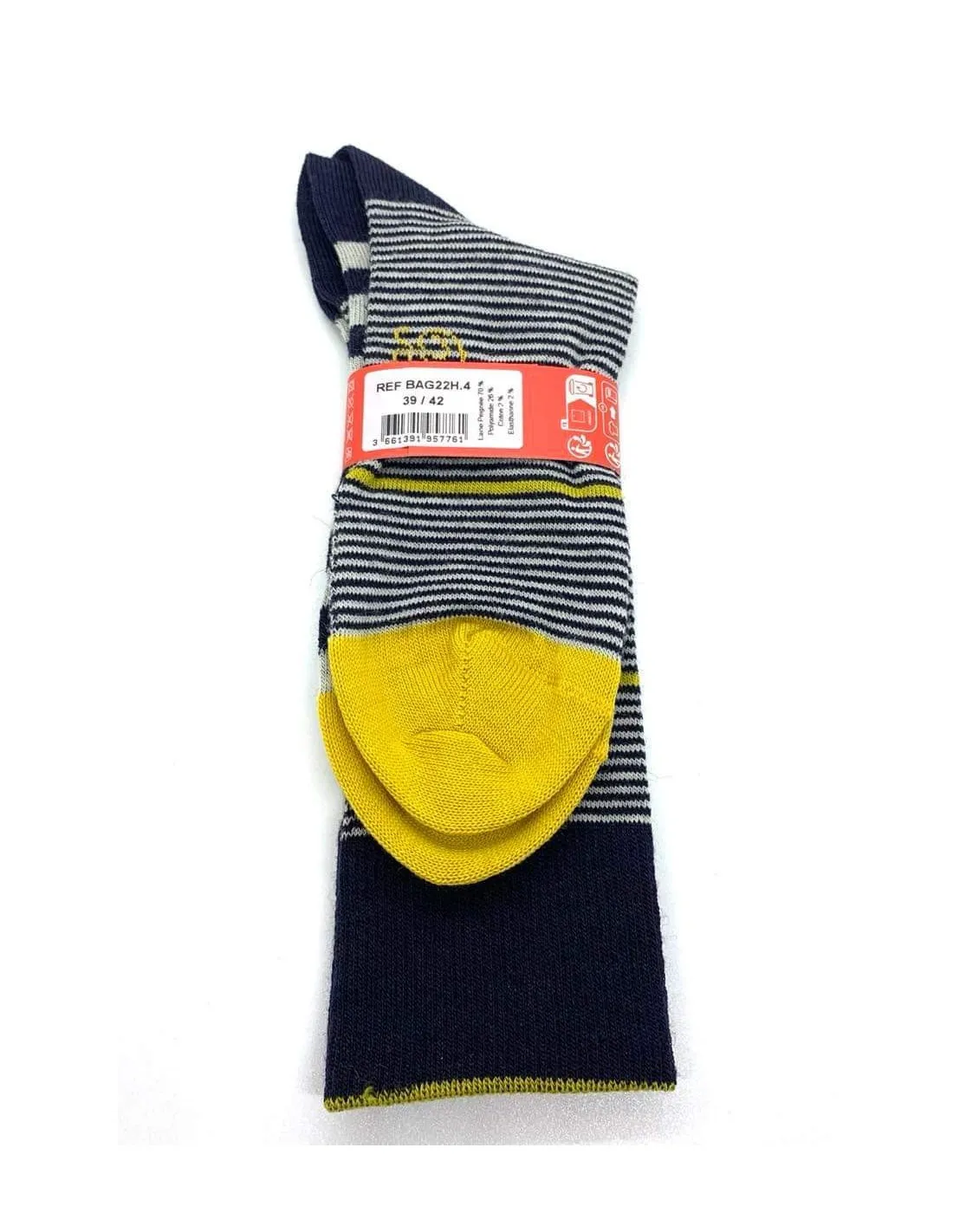 Chaussettes Rayures Berthe aux grands pieds BAG22H.4 Marine/Jaune