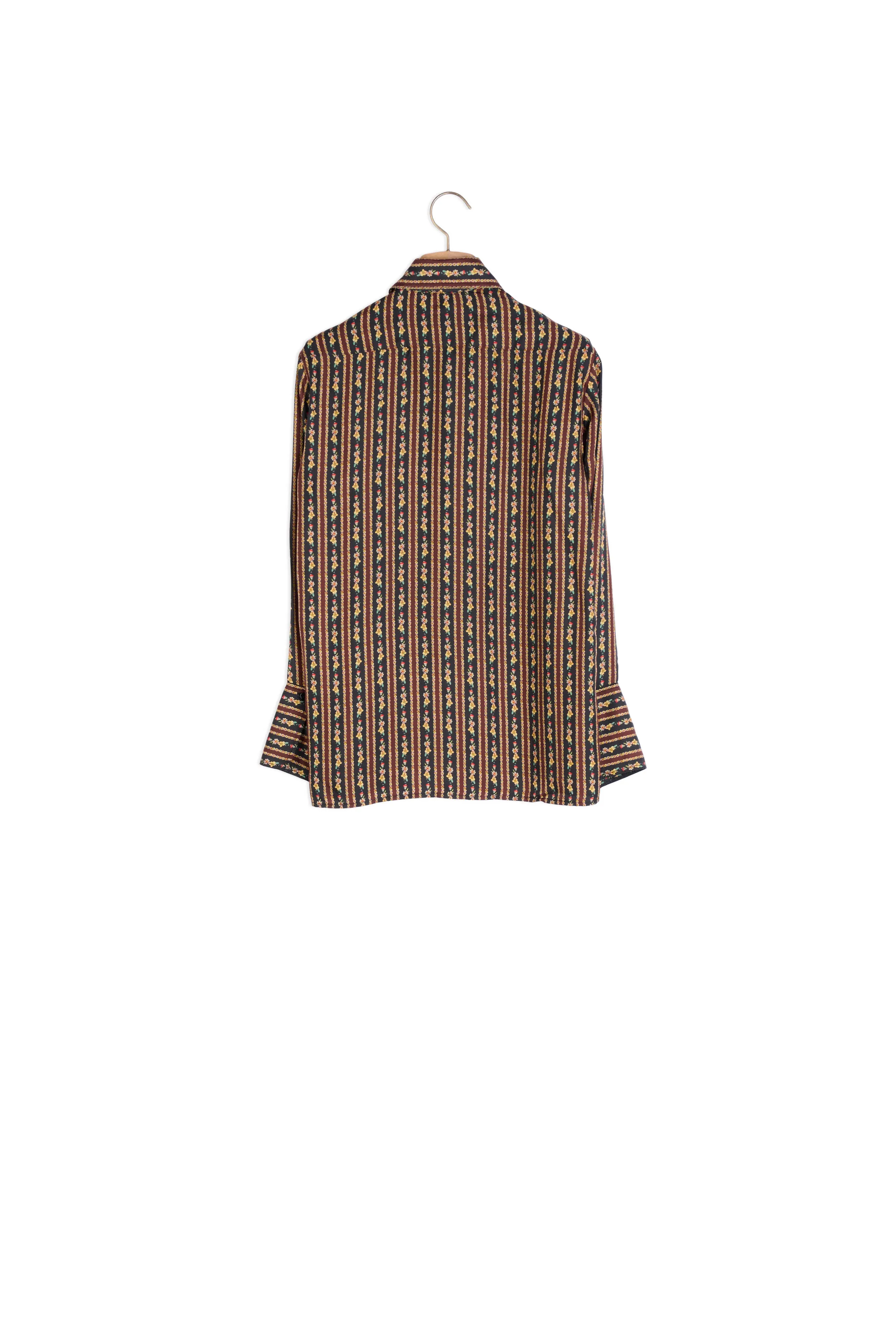 Chemise fluide à  imprimé fleurs rayures
