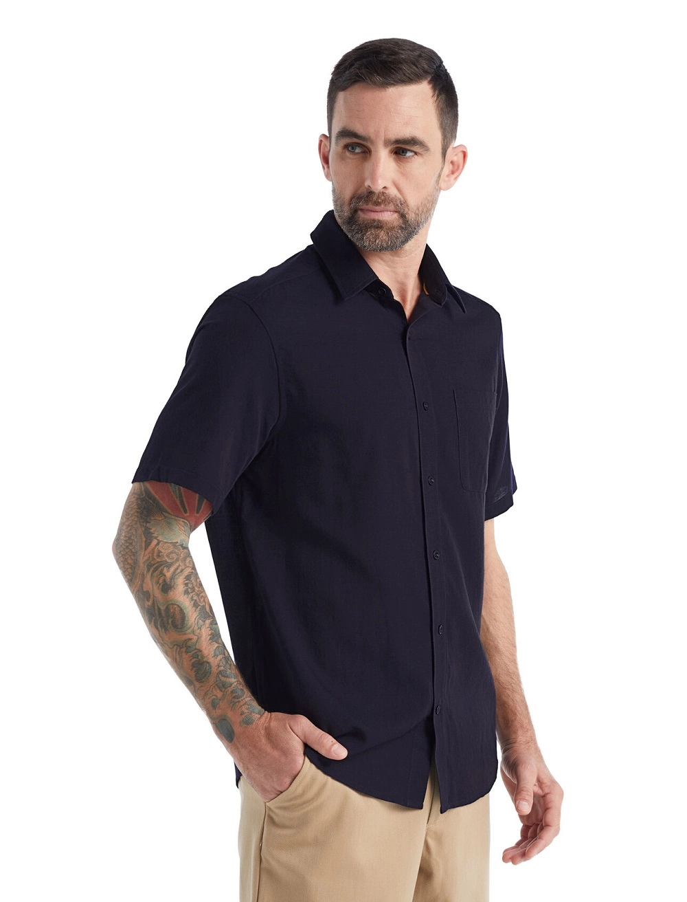 Chemise Icebreaker Homme Steveston SS Shirt Midnight Navy