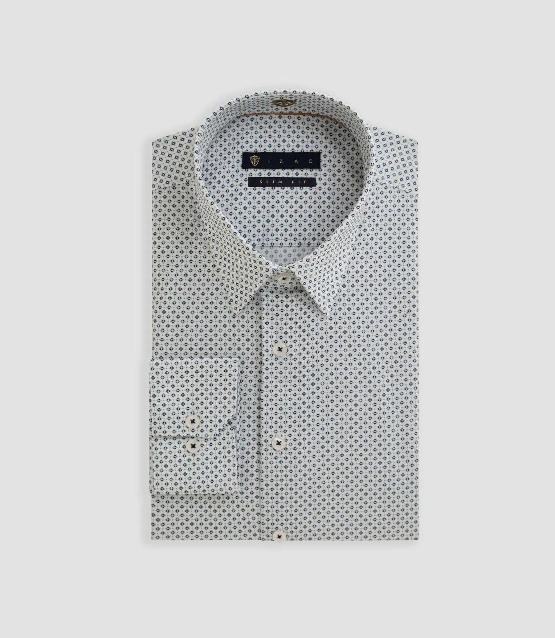 Chemise imprimée blanche-marine Barthelemy
