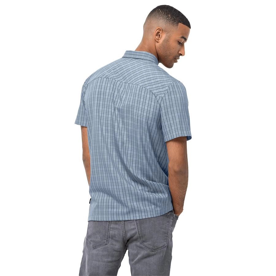 Chemise Jack Wolfskin Men Thompson Blue Fog Checck