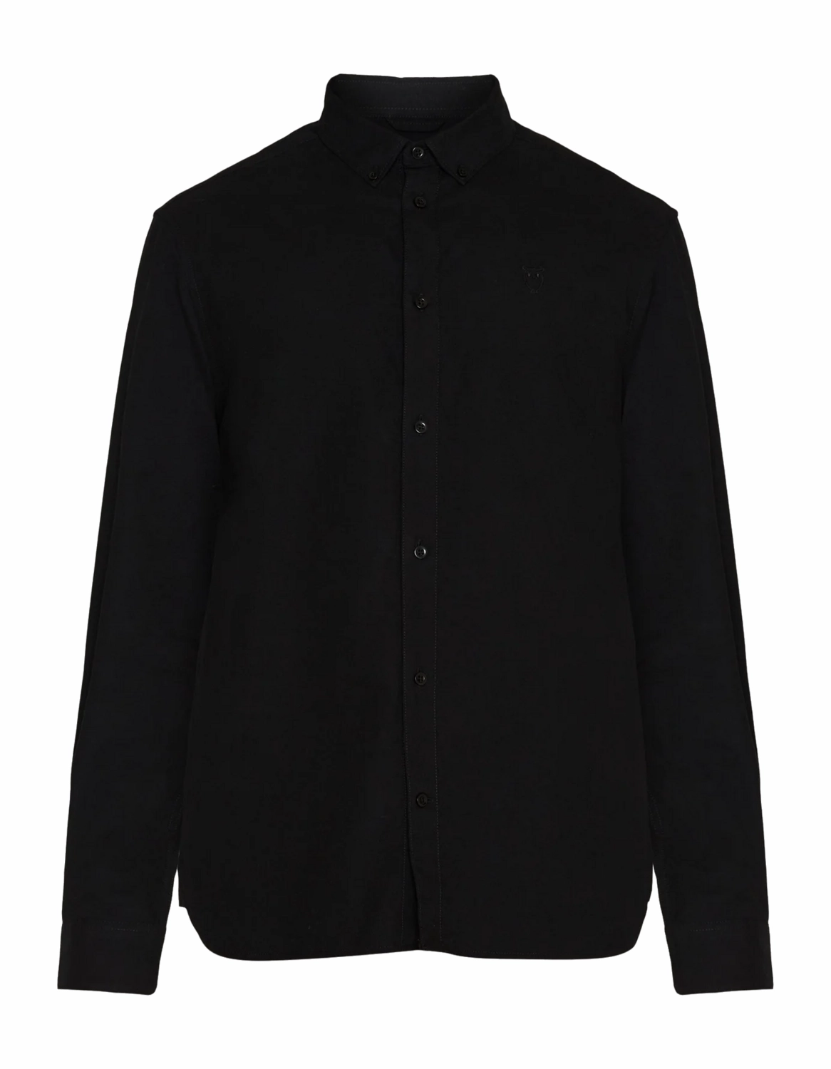 Chemise KnowledgeCotton Apparel Men Harald Small Owl Oxford Black Jet