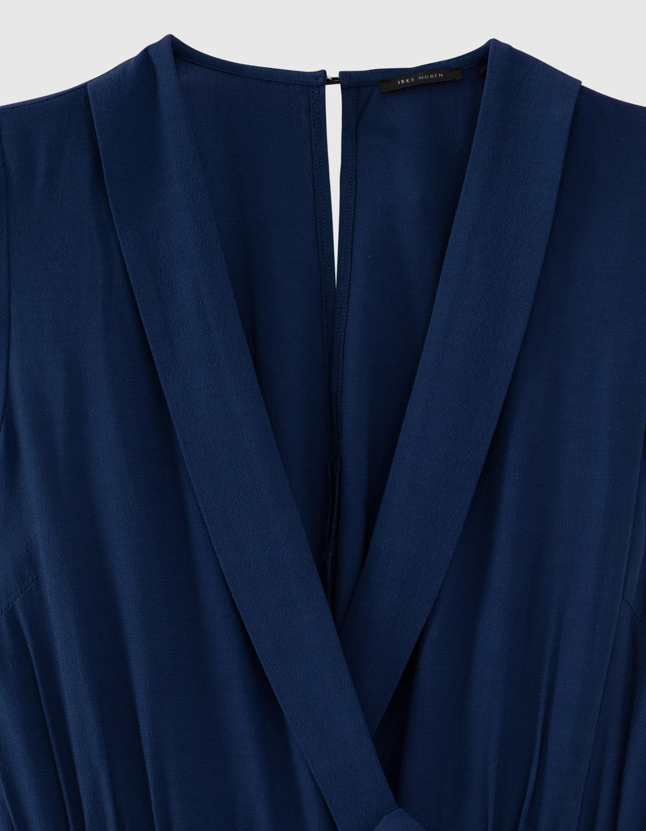 Combinaison 7/8 en viscose coloris bleu fente dos femme