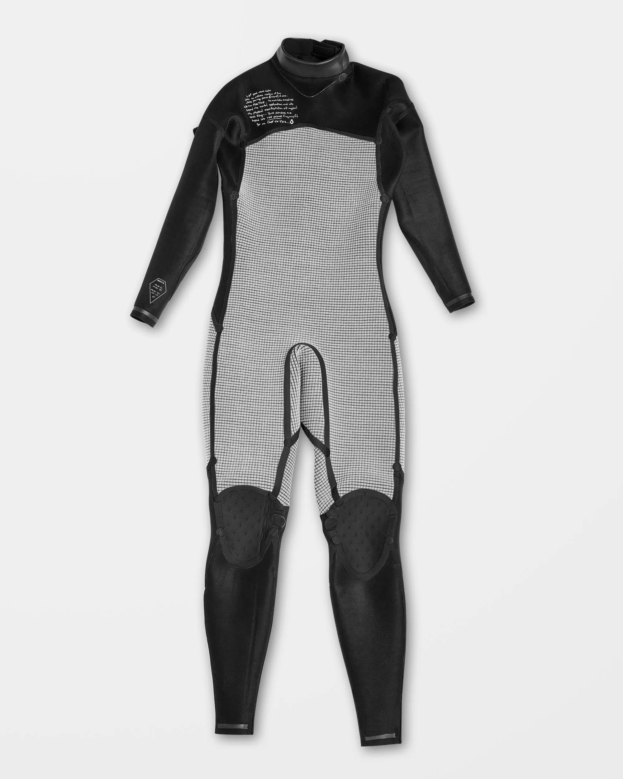Combinaison de Surf Modulator 4/3 mm Manches Longues Zippée au Dos - BLACK