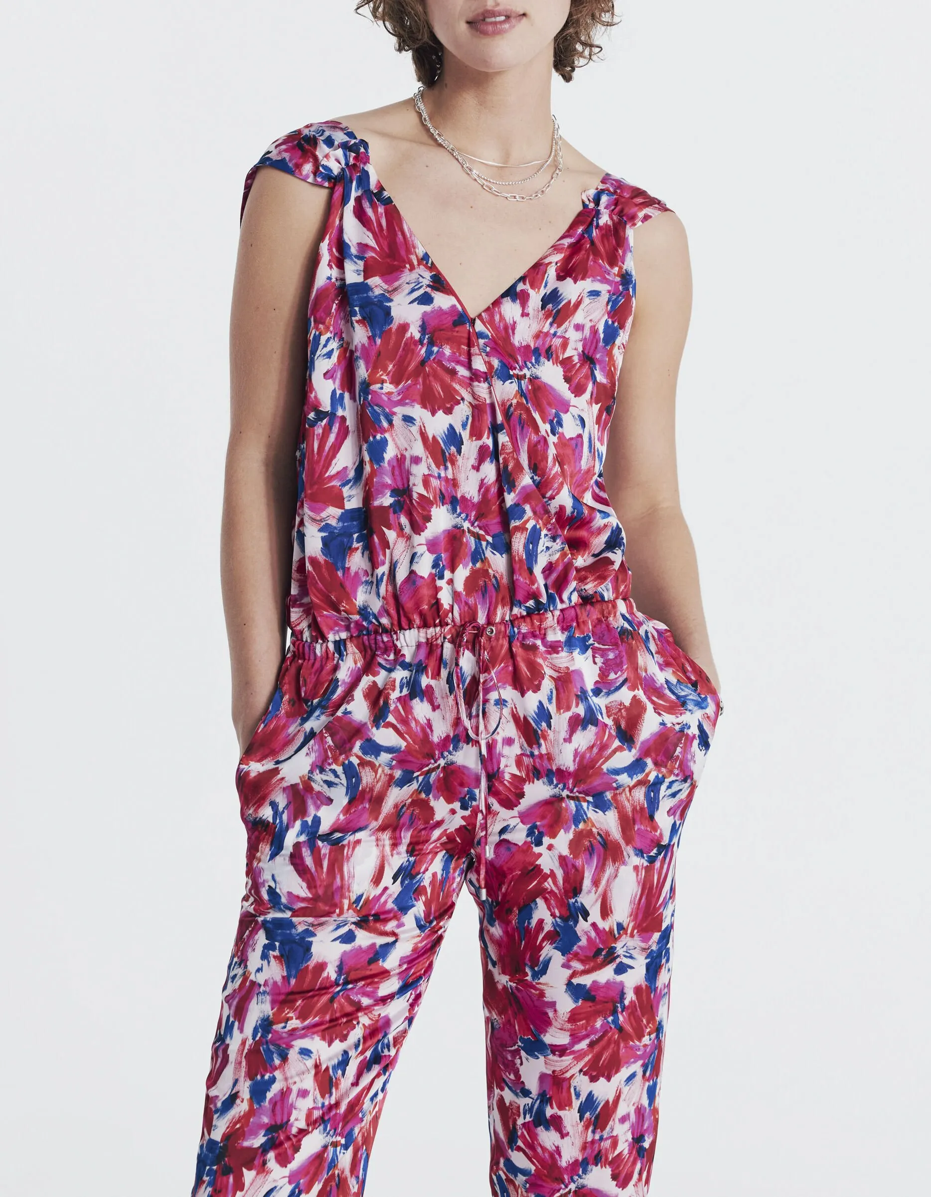 Combinaison en voile imprimé floral flash recycle femme