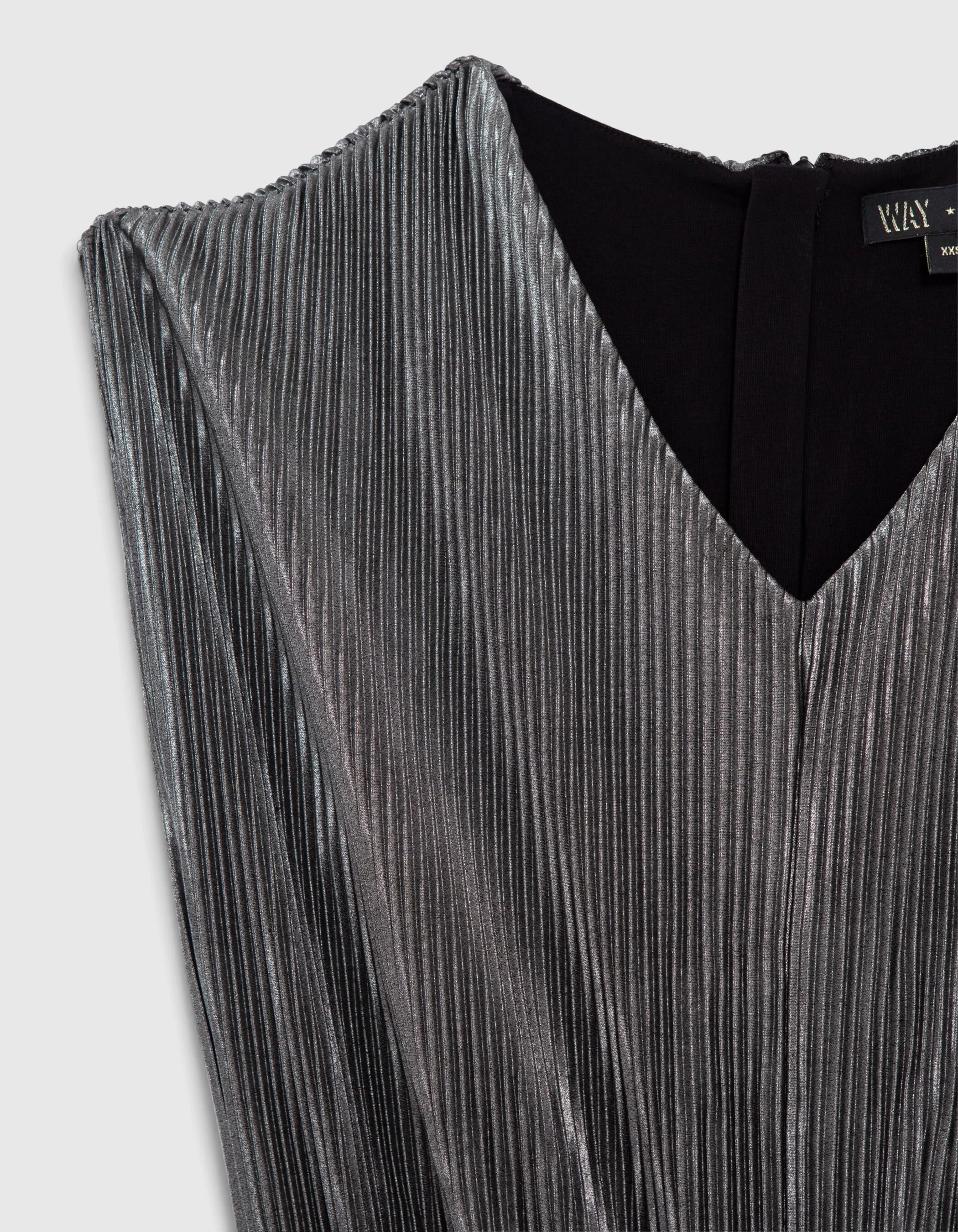 Combinaison gris argent maille plissée fille