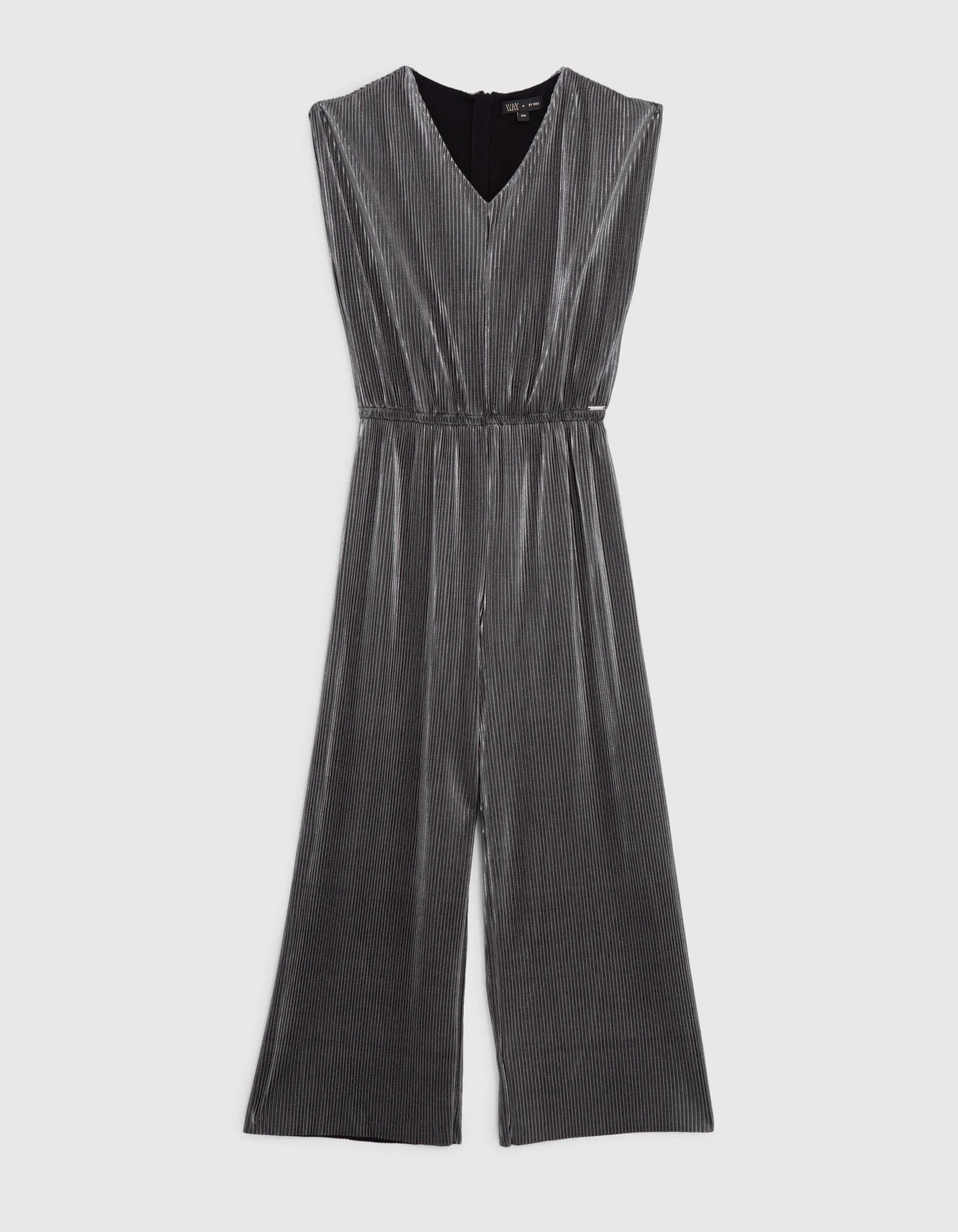 Combinaison gris argent maille plissée fille