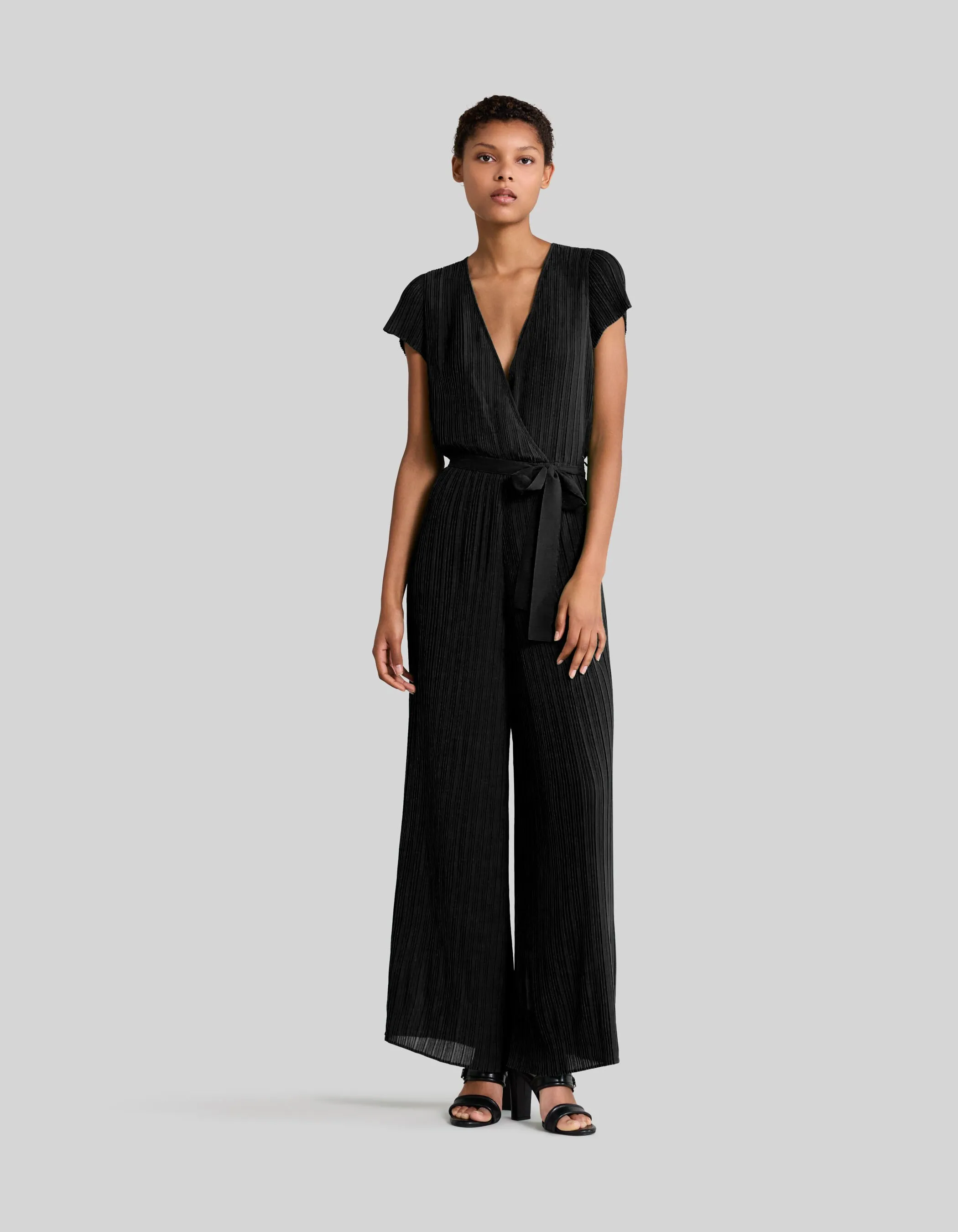 Combinaison noire plissée Femme