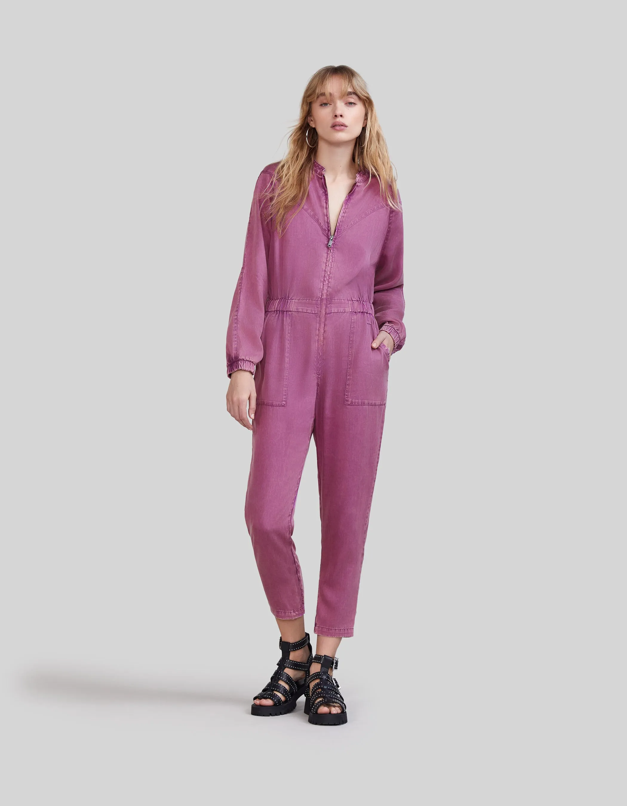 Combinaison violine Lyocell® délavage acid wash Femme