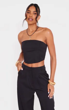 Corset de tailleur noir tissé