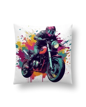 Coussin Moto avec tâche de couleur par KronoArt