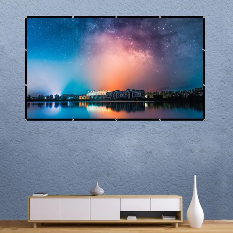 Écran Projection Pliable 100" Polyester Durable Anti-Plis