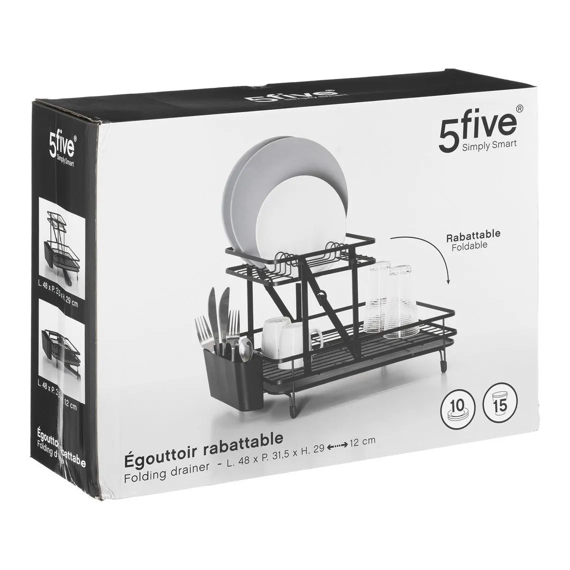 Egouttoir 2 niveaux rabattable noir | 3 Suisses