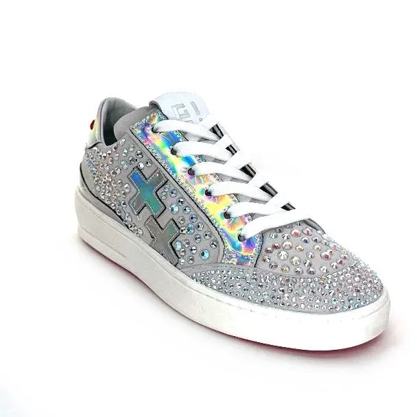 Gio+ Vitto Daim Gris Strass Multicolore
