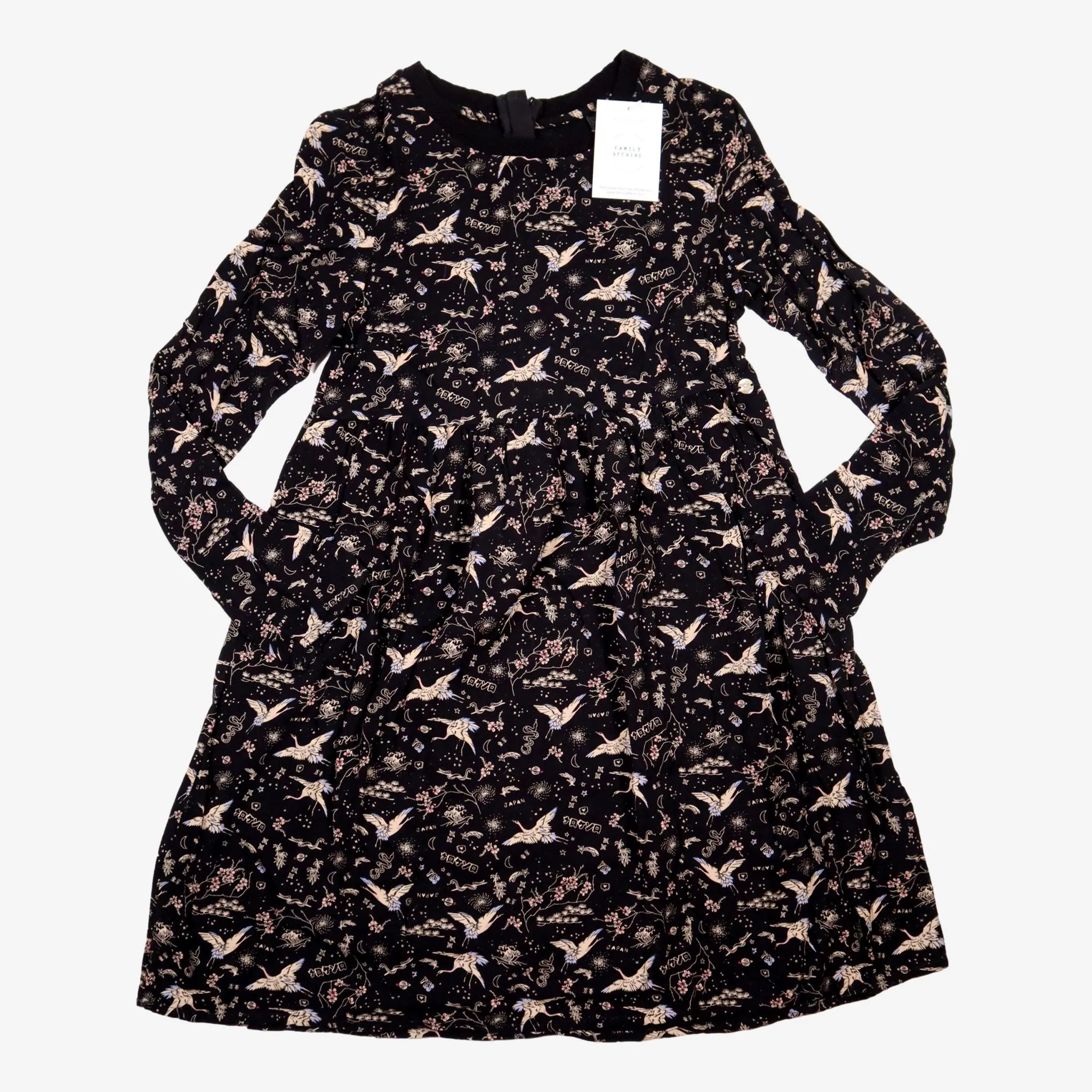 IKKS 10 ans Robe noire motifs oiseaux