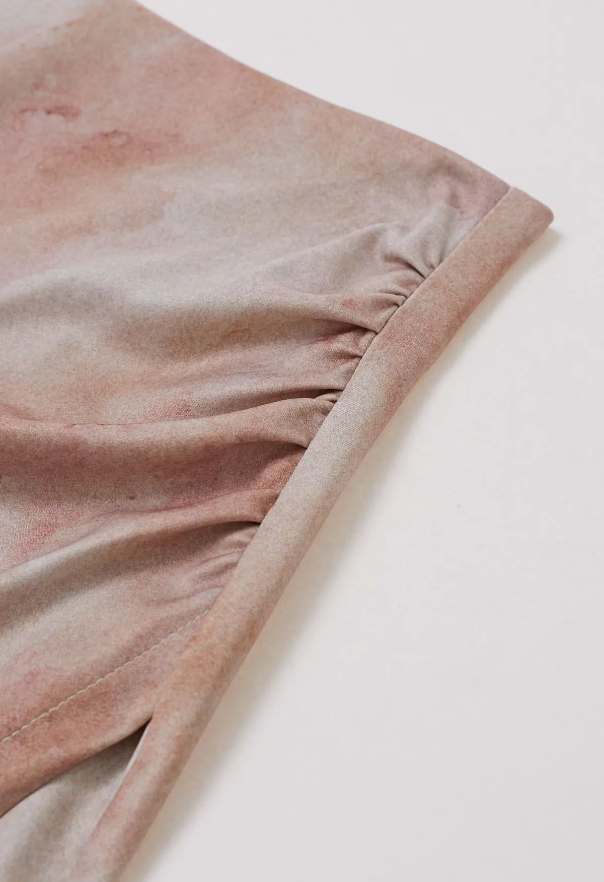 Jupe asymétrique fendue sur le devant tie-dye en corail