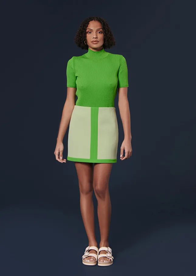 Jupe Julianna verte en toile double