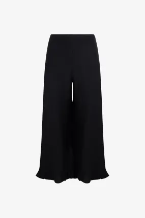 Jupe large raccourcie taille haute en lin Clara Ruffled