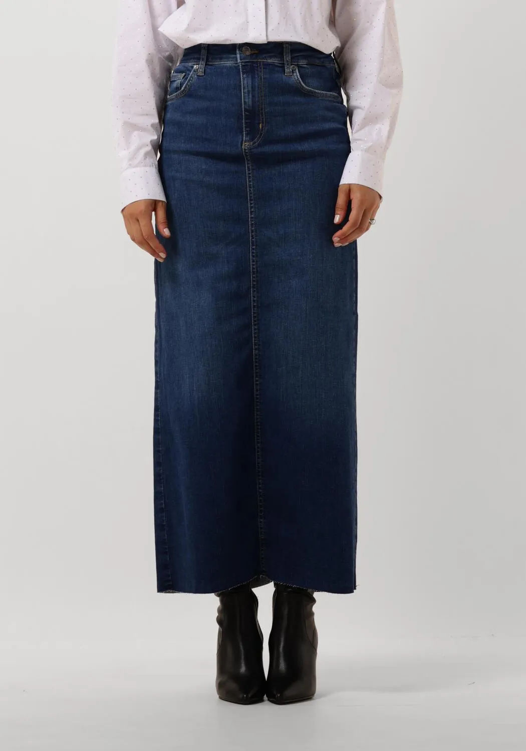 liu jo jupe maxi gonna lunga denim bleu foncé