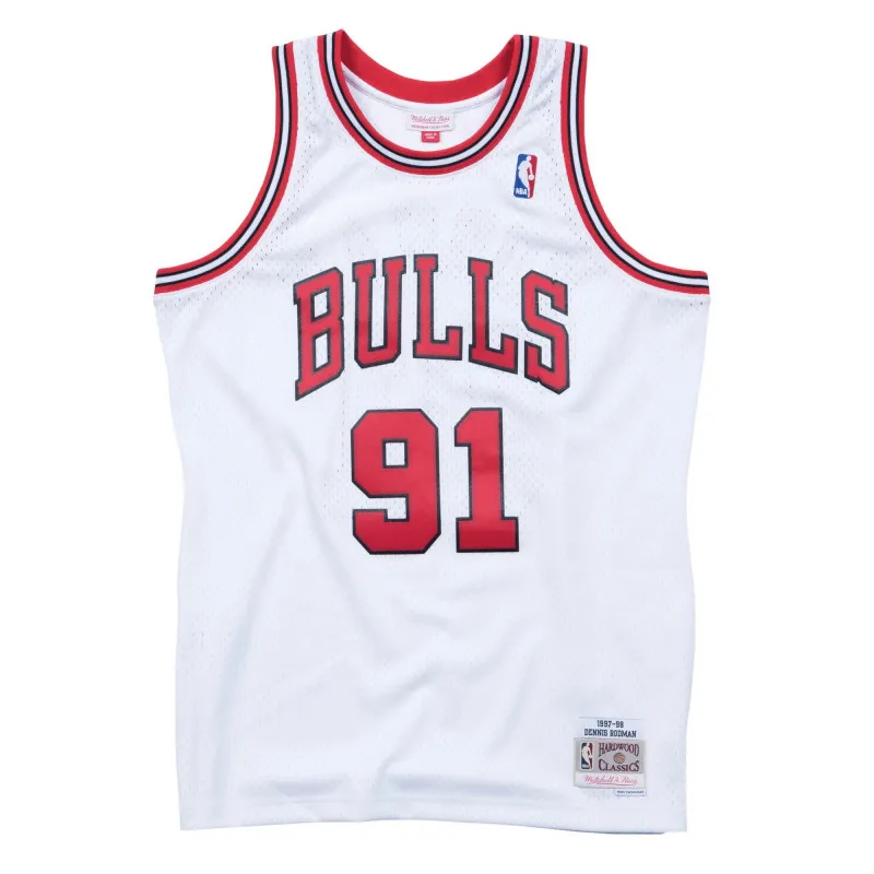 Maillot Mitchell & Ness Chicago Bulls Dennis Rodman 1997-98 - Blanc