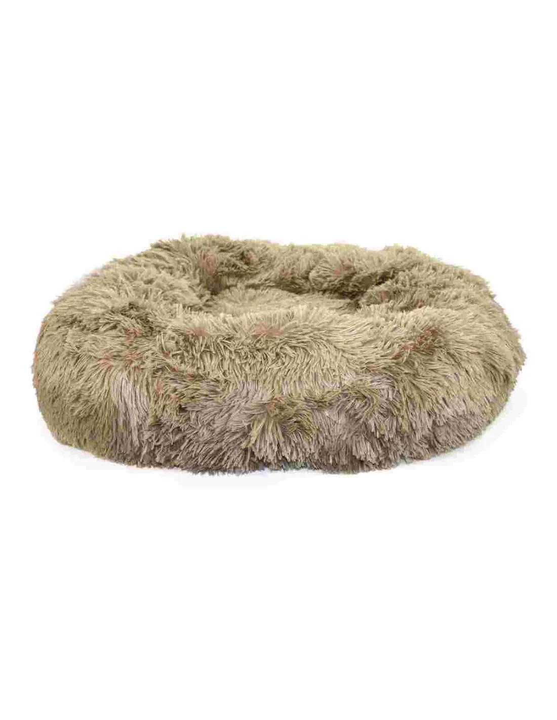 Matelas rond fourrure diam. 66 cm hauteur 22 cm, beige