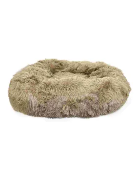 Matelas rond fourrure diam. 66 cm hauteur 22 cm, beige