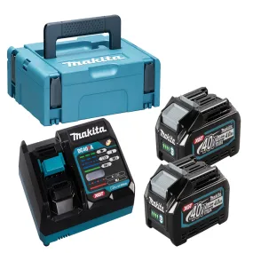 Pack Énergie 40V Max XGT 2 Batteries BL1850B + 1 Chargeur DC18RD + Makpac | MAKITA 191J97-1