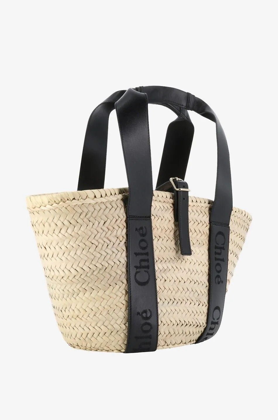 Panier en raphia et cuir Chloé Sense Medium