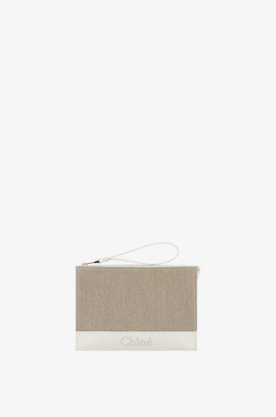 Pochette en lin et cuir Chloé Sense