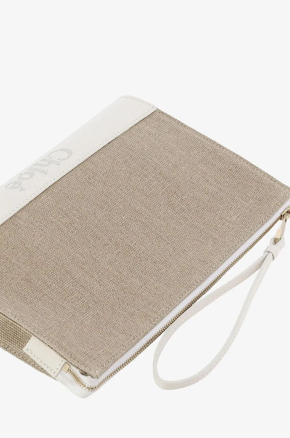 Pochette en lin et cuir Chloé Sense