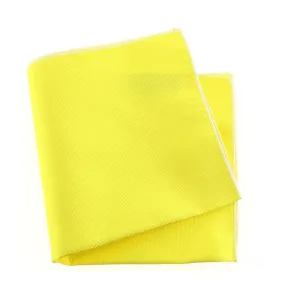 Pochette soie, jaune Citron, ourlet blanc