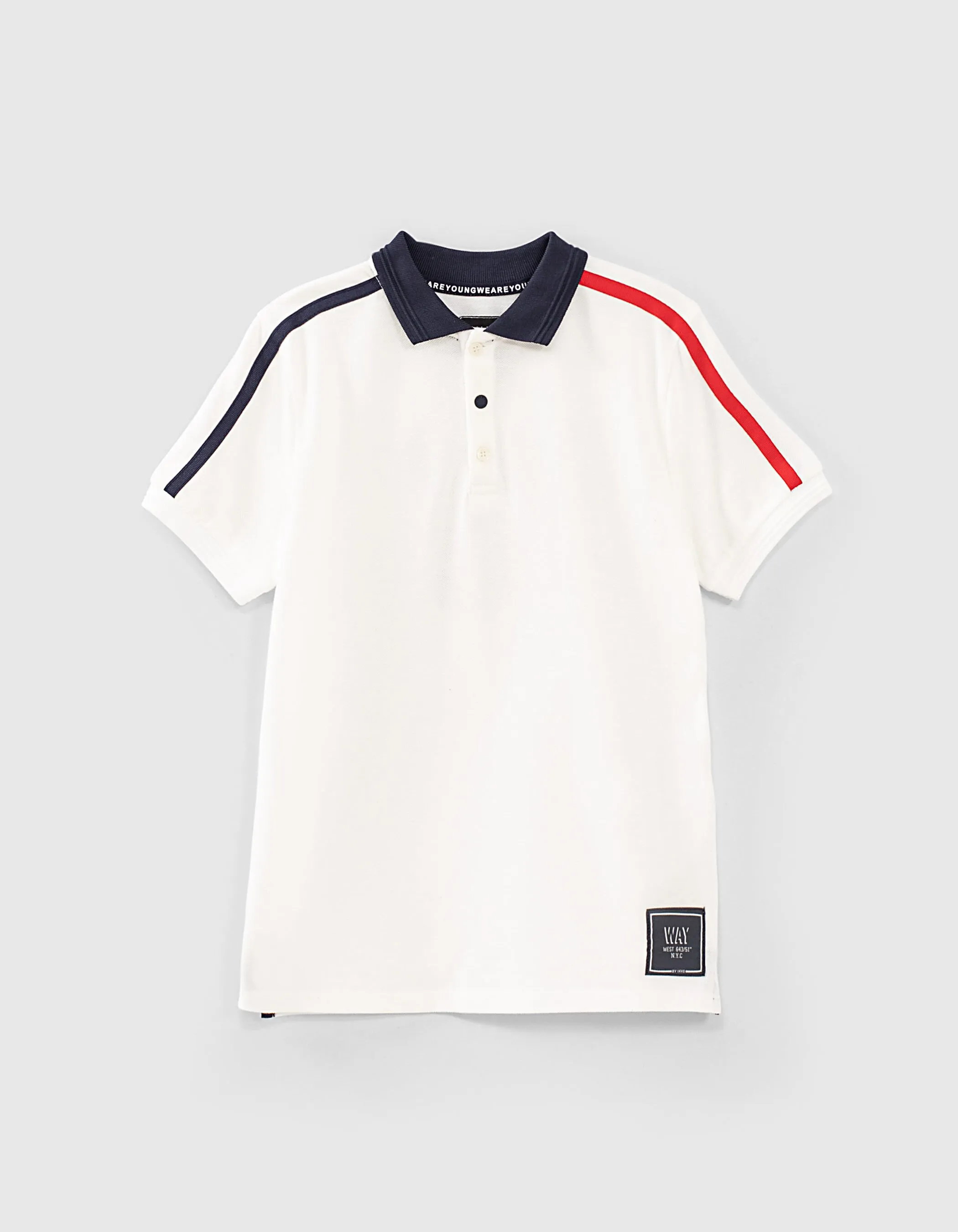 Polo blanc, rouge et navy garçon 