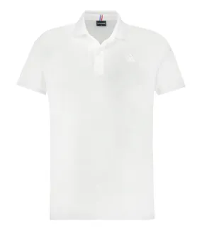 Polo Coq Sportif avec manches courtes et col boutonné blanc