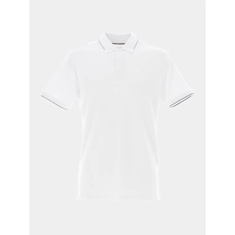 Polo rayé manches courtes bleu marine rouge homme - Serge Blanco | wimod