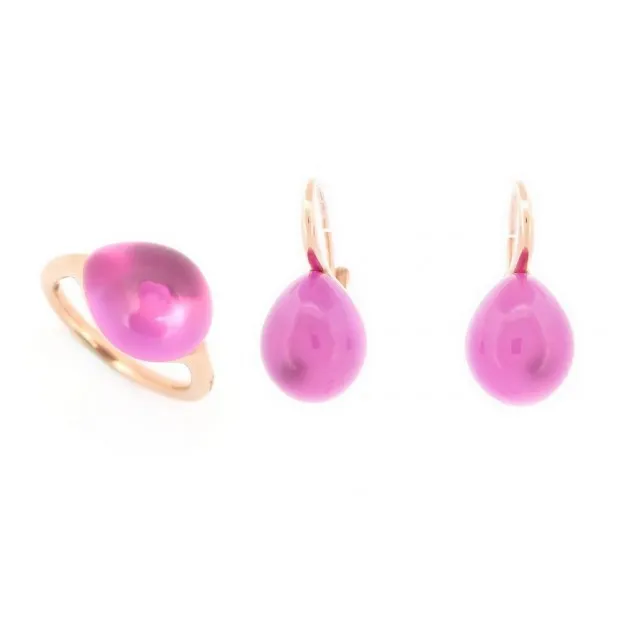 POMELLATO BAGUES rouge passion bague + boucles d'oreilles