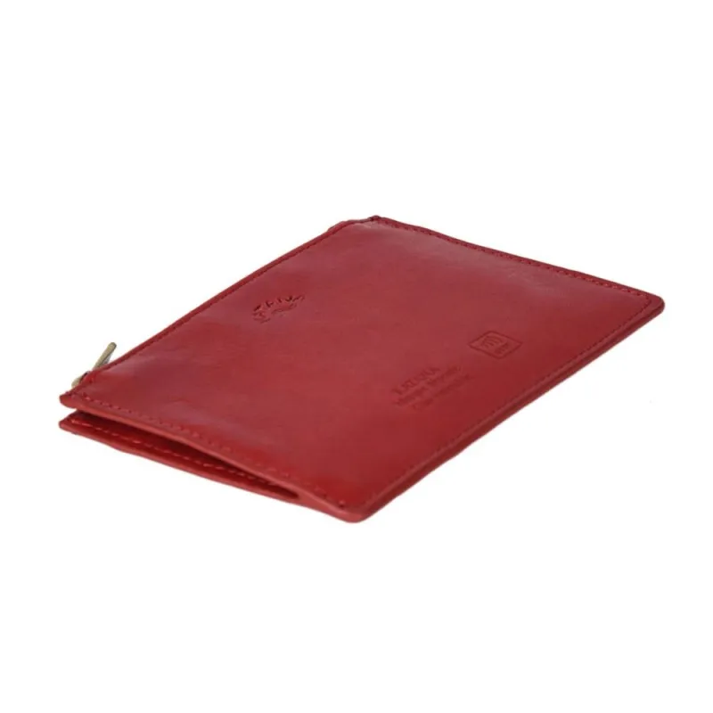 Porte-cartes compact en cuir KATANA rouge | Planetebag.com