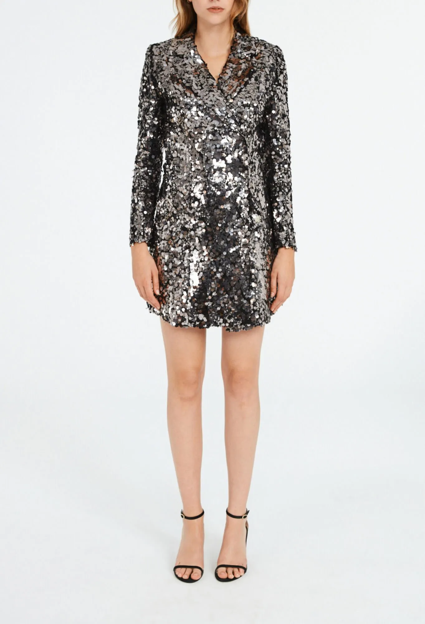 Robe argent tailleur sequin | Claudie FR