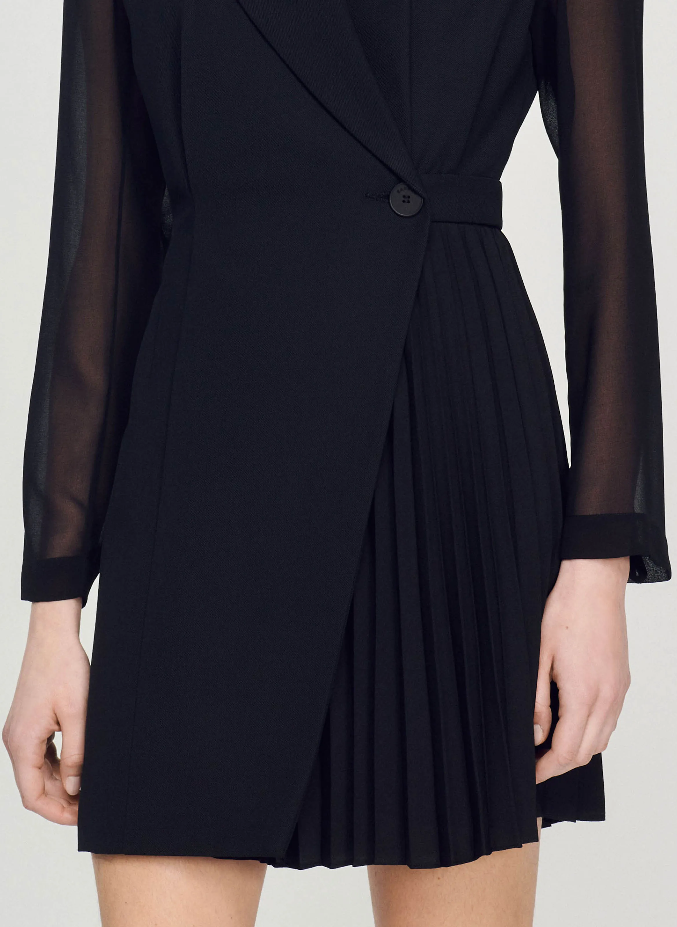 ROBE COURTE COL TAILLEUR - SANDRO pour FEMME | Printemps