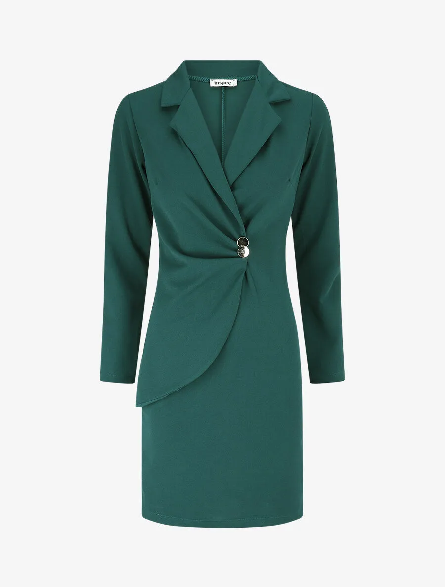 Robe fourreau style tailleur - Vert