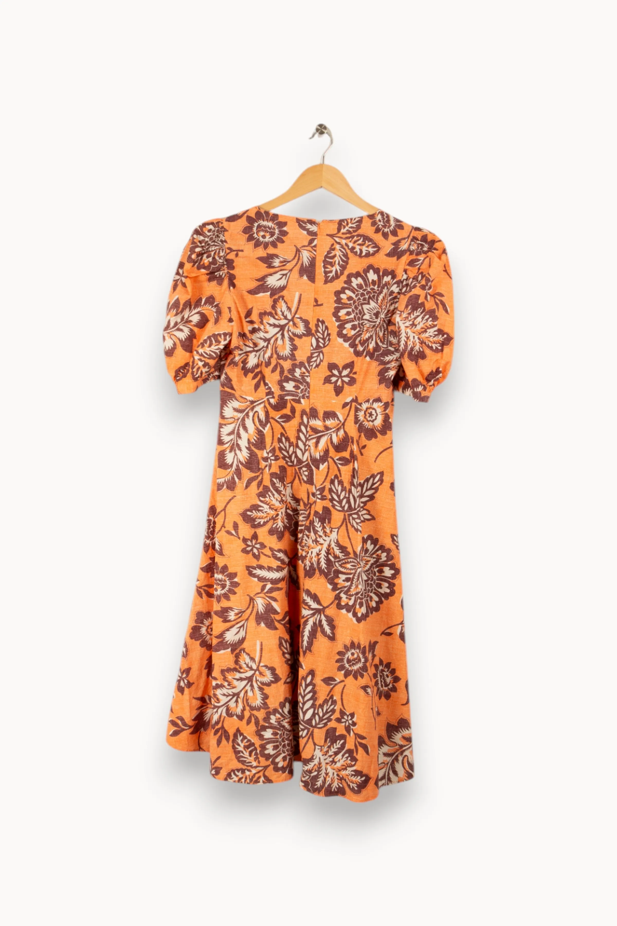 Robe longue orange à motifs - Taille M/38
